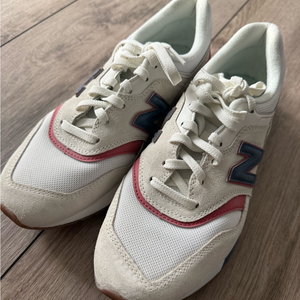 New Balance White and Red Sneakers